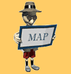 Map reading cartoon character